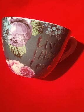 Sale🎁Portobello By Design Bone China Floral Mug "live Laugh love"...Firm‼️